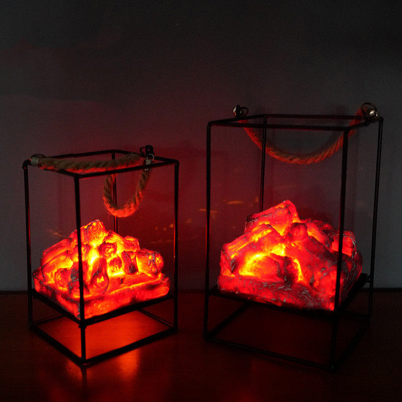 Flame Charcoal Fireplace Lamp