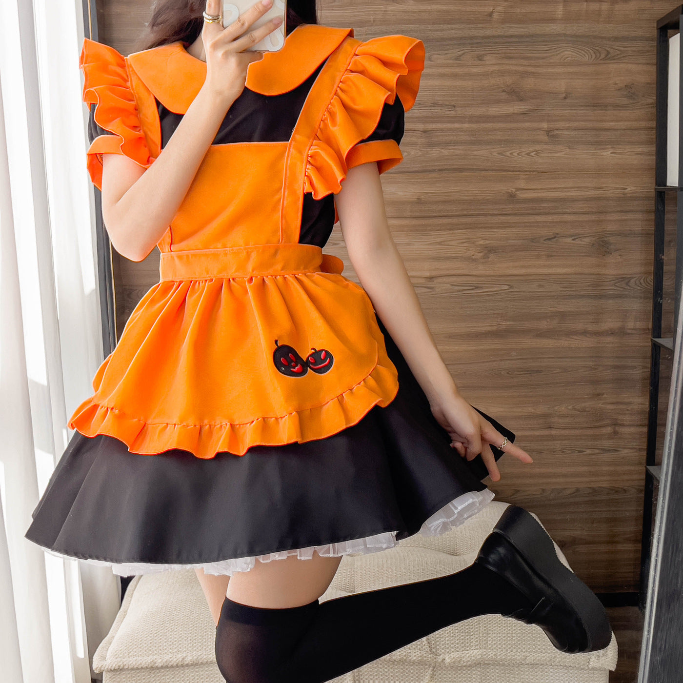 Halloween Embroidered Maid Costume