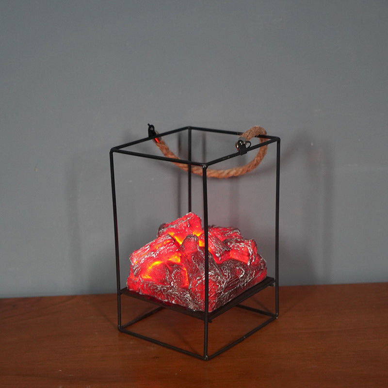 Flame Charcoal Fireplace Lamp