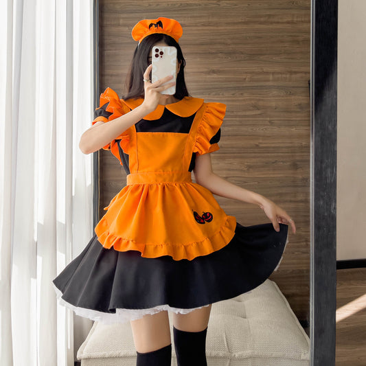 Halloween Embroidered Maid Costume