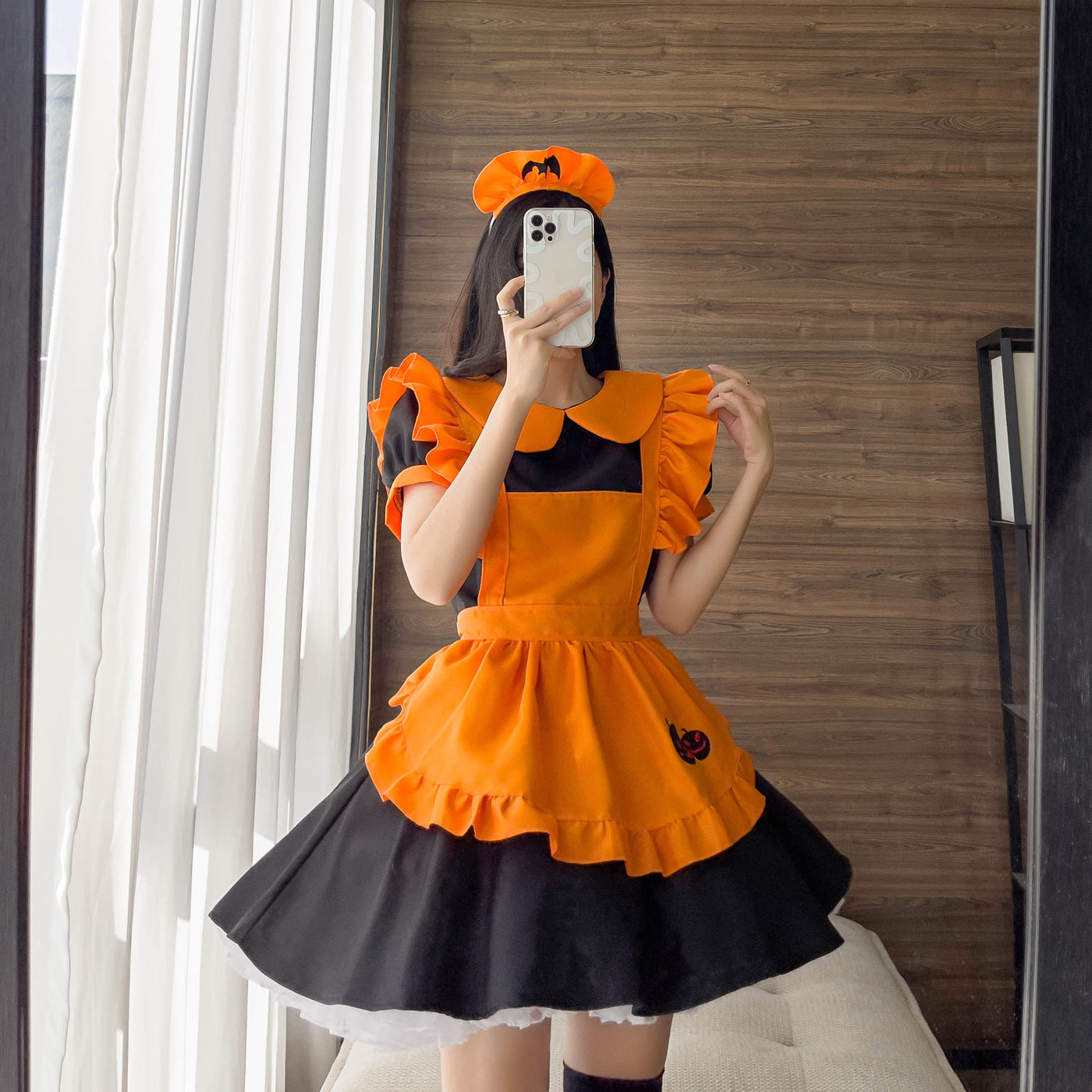 Halloween Embroidered Maid Costume