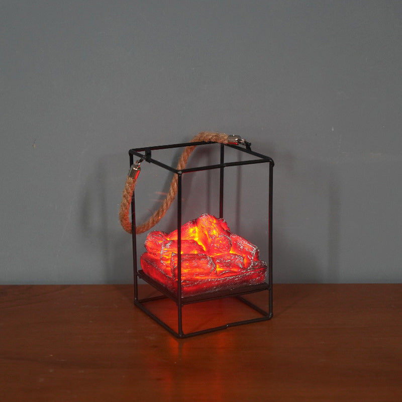 Flame Charcoal Fireplace Lamp